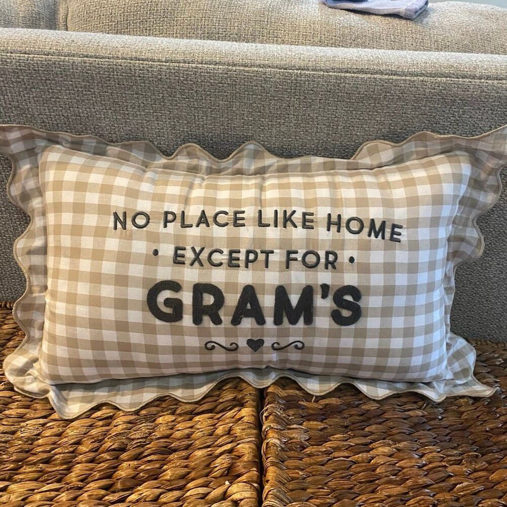 Shabby Chic Pillow 20x12 inches gingham Country
